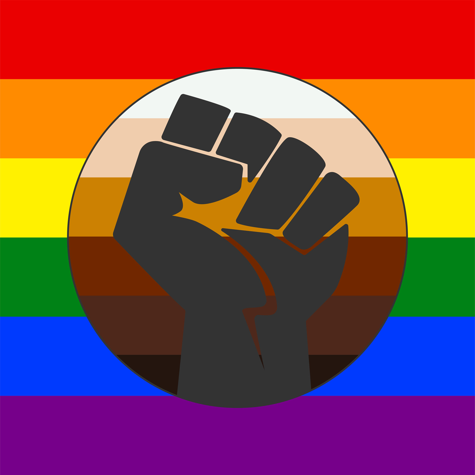 black gay flag fist
